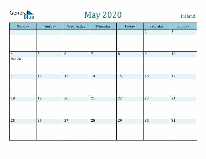 May 2020 Calendar with Holidays