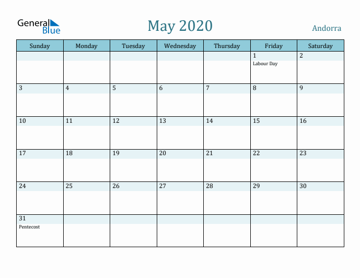 May 2020 Calendar with Holidays