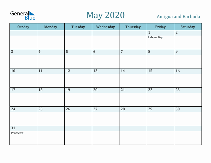 May 2020 Calendar with Holidays