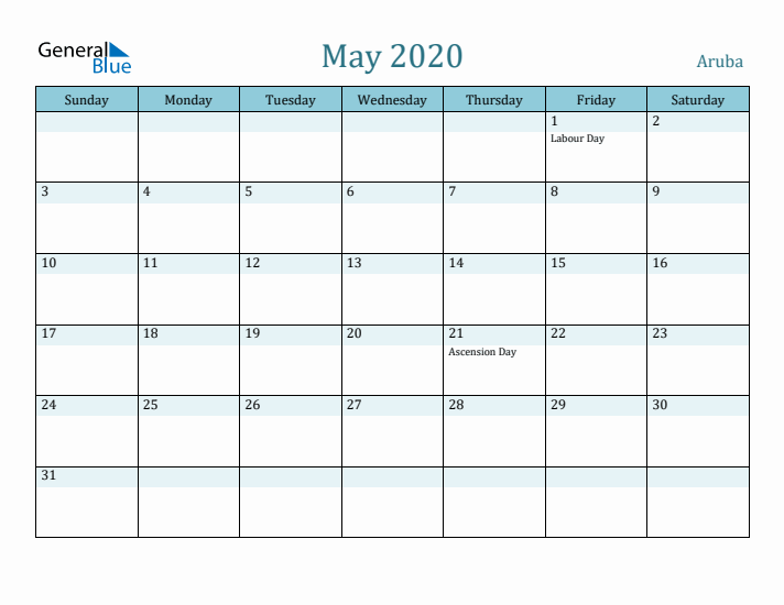 May 2020 Calendar with Holidays