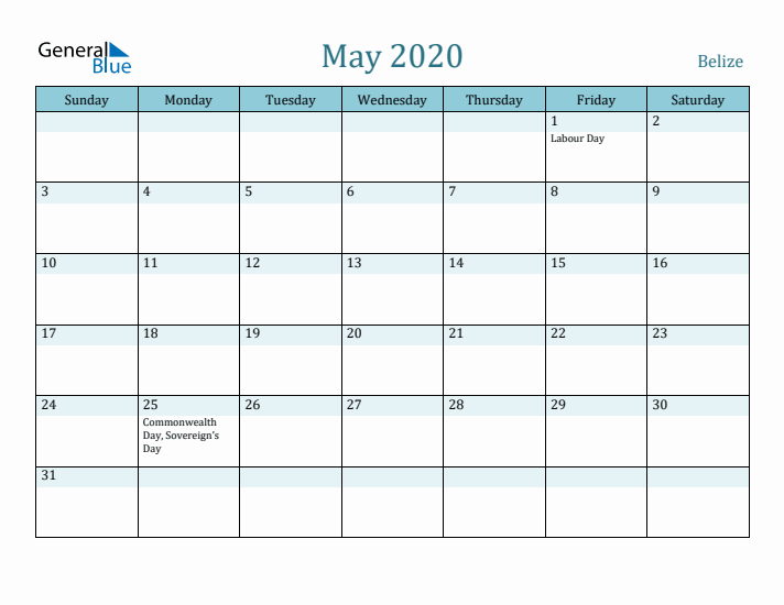 May 2020 Calendar with Holidays