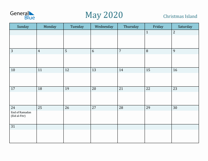 May 2020 Calendar with Holidays