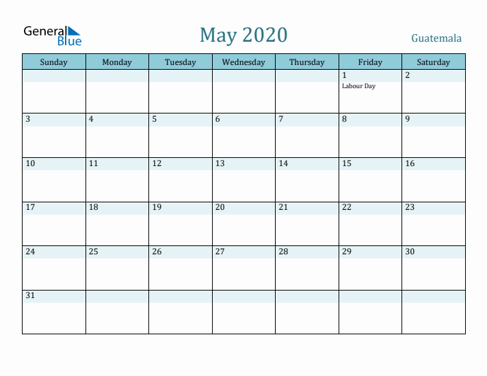 May 2020 Calendar with Holidays