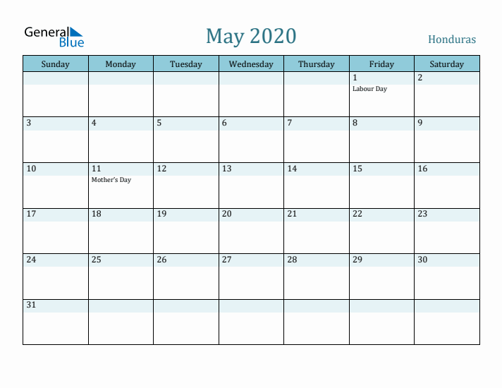 May 2020 Calendar with Holidays