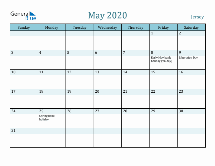 May 2020 Calendar with Holidays