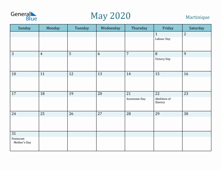 May 2020 Calendar with Holidays