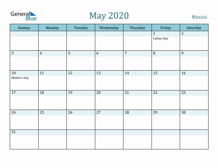 May 2020 Calendar with Holidays