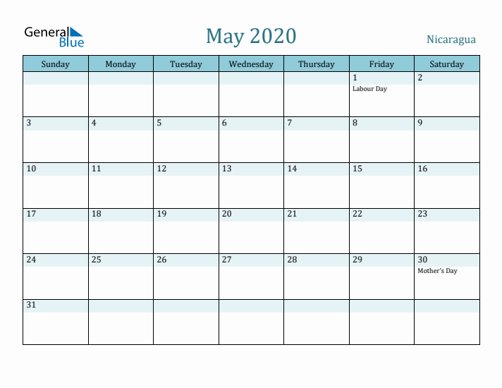 May 2020 Calendar with Holidays