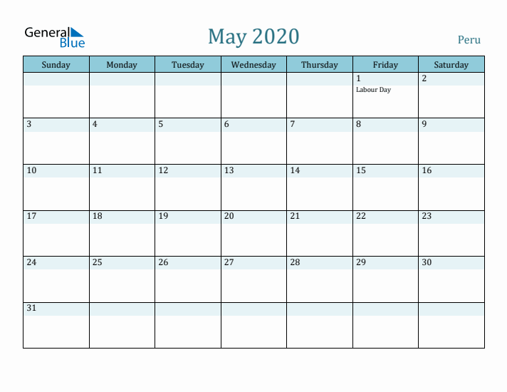 May 2020 Calendar with Holidays