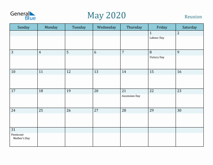 May 2020 Calendar with Holidays