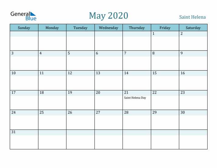 May 2020 Calendar with Holidays