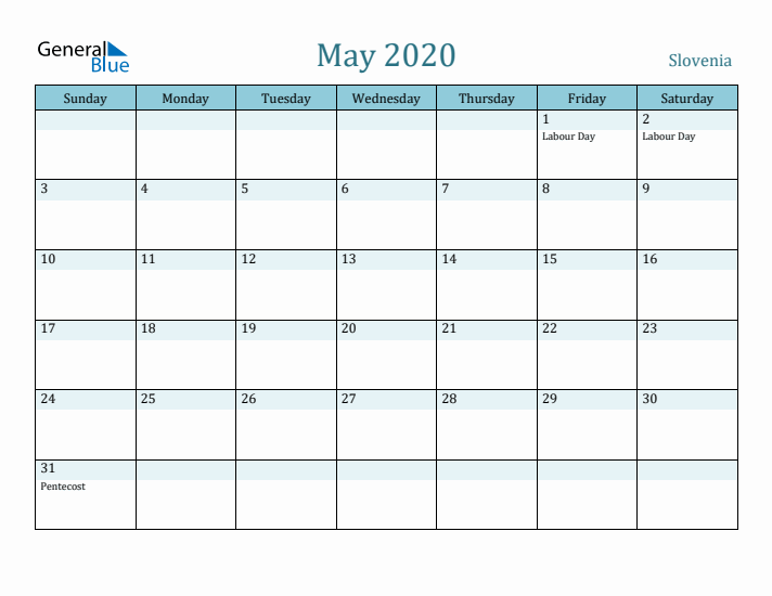 May 2020 Calendar with Holidays