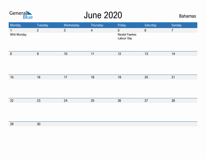 Fillable June 2020 Calendar