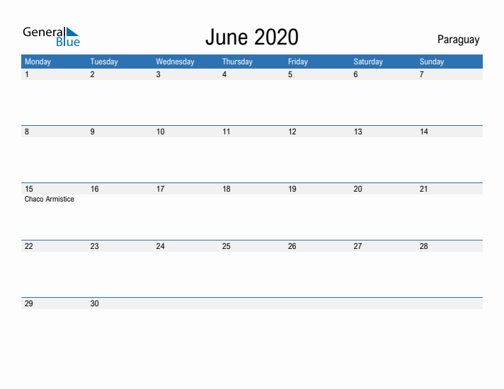 Fillable June 2020 Calendar