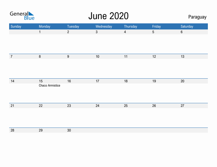 Fillable June 2020 Calendar