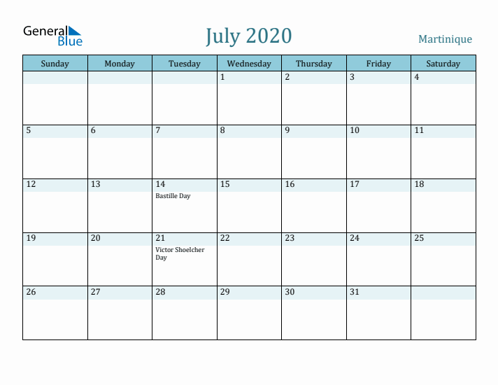 July 2020 Calendar with Holidays