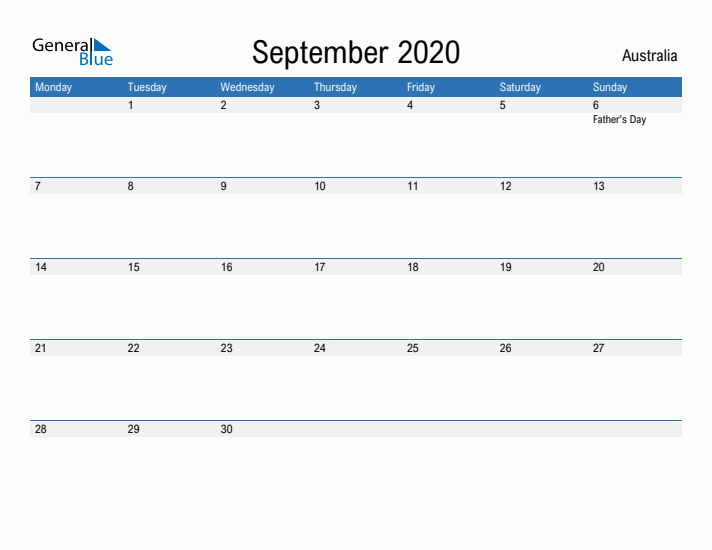 Fillable September 2020 Calendar