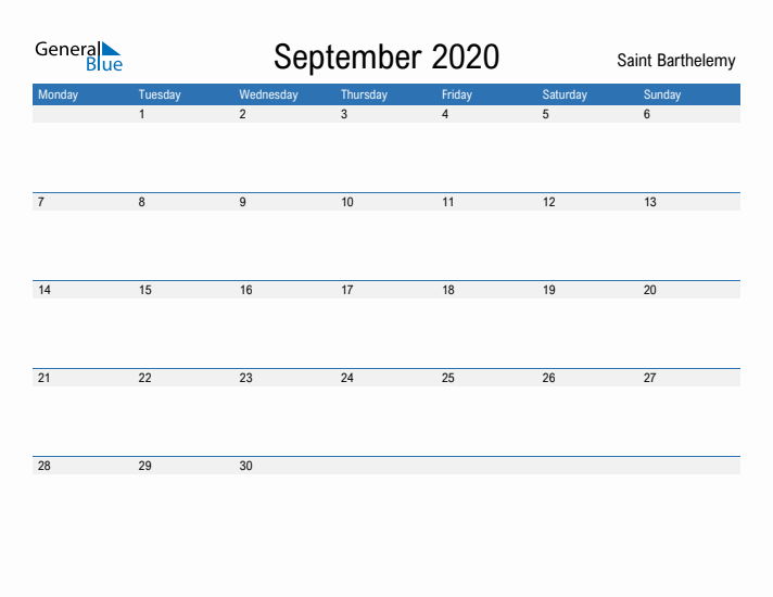 Fillable September 2020 Calendar