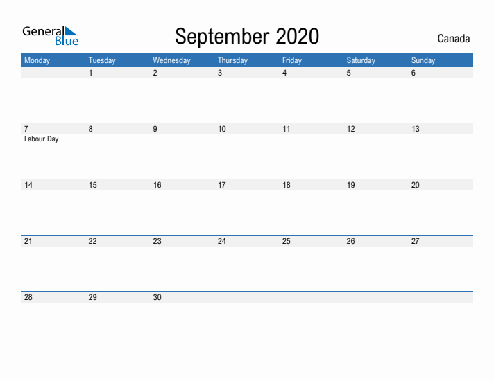 Fillable September 2020 Calendar