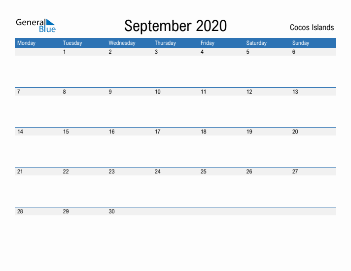 Fillable September 2020 Calendar