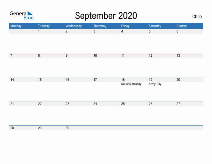 Fillable September 2020 Calendar