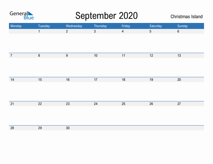 Fillable September 2020 Calendar