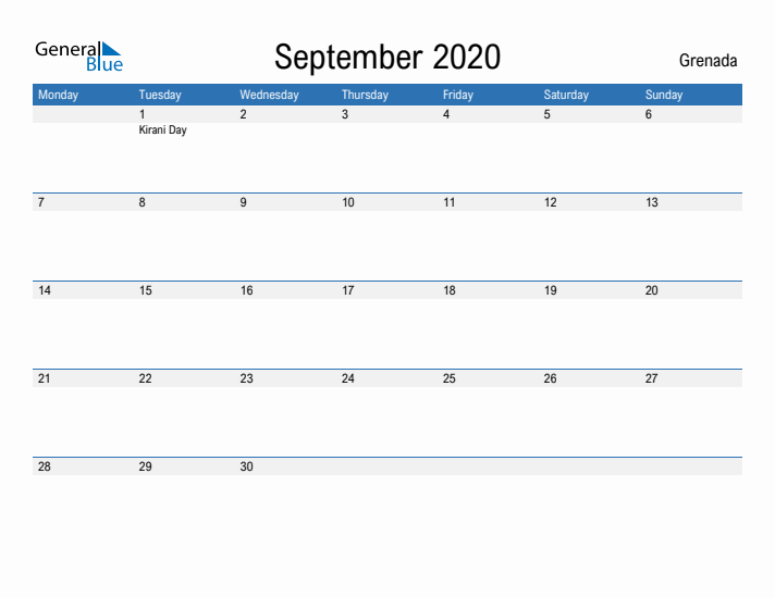 Fillable September 2020 Calendar