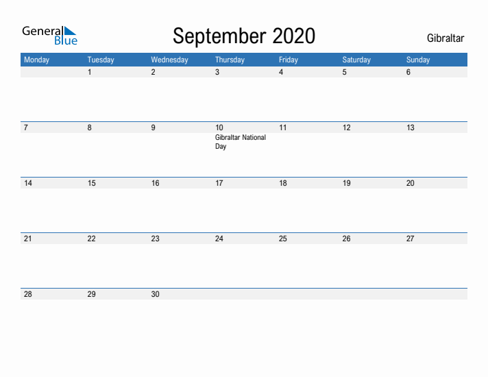 Fillable September 2020 Calendar