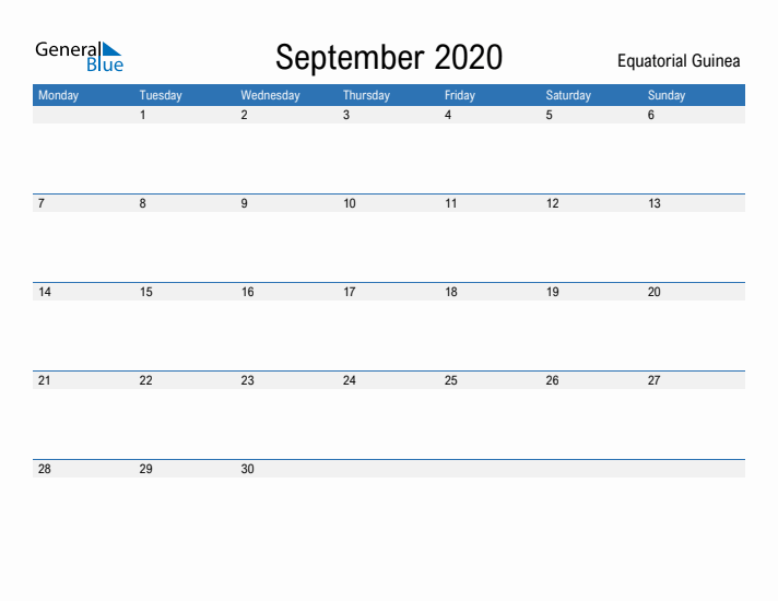 Fillable September 2020 Calendar