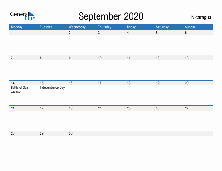 Fillable September 2020 Calendar