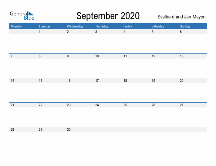 Fillable September 2020 Calendar