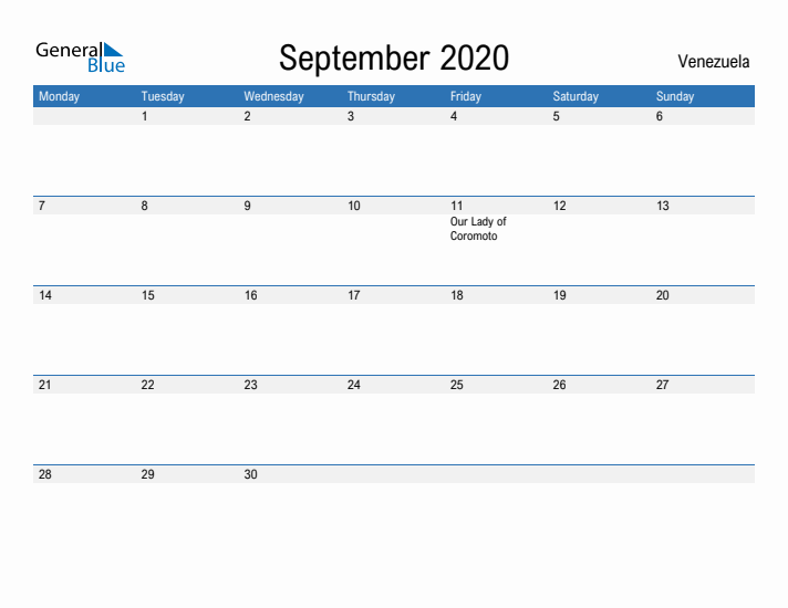 Fillable September 2020 Calendar