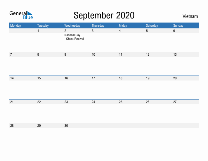 Fillable September 2020 Calendar