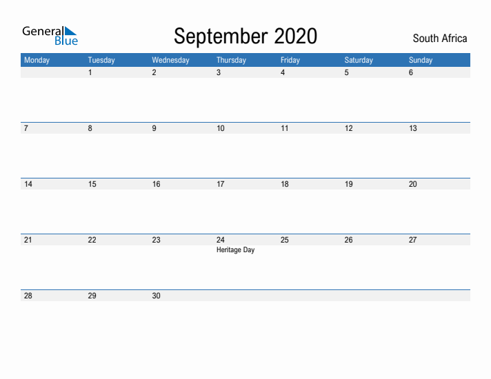 Fillable September 2020 Calendar