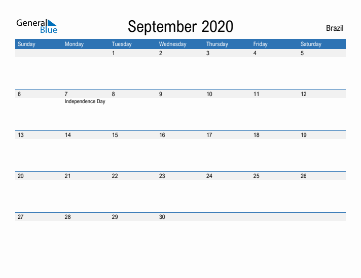 Fillable September 2020 Calendar