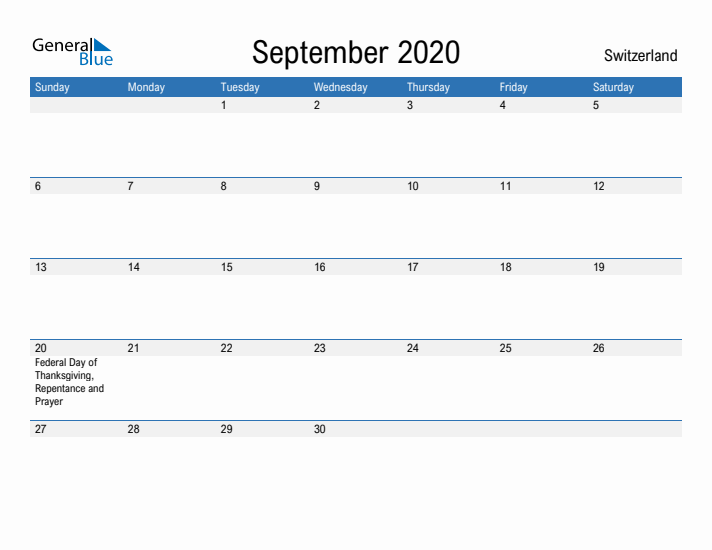 Fillable September 2020 Calendar