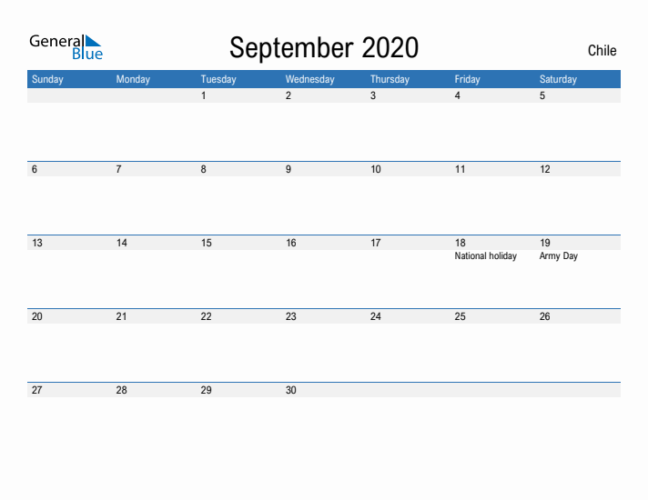 Fillable September 2020 Calendar