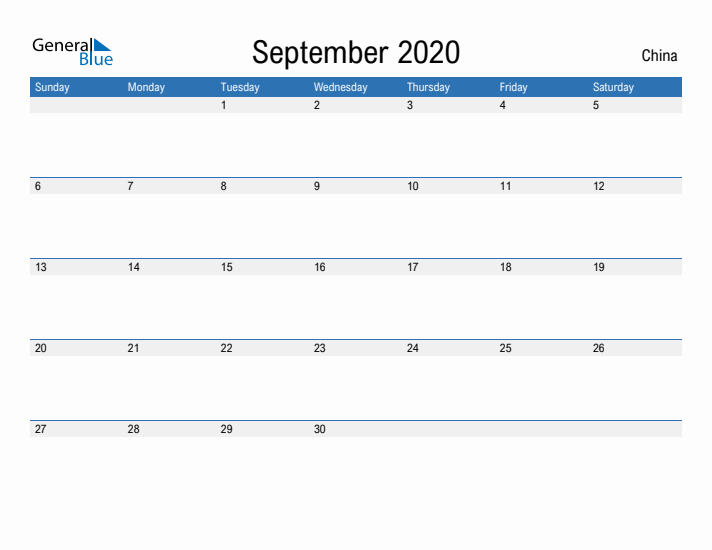 Fillable September 2020 Calendar