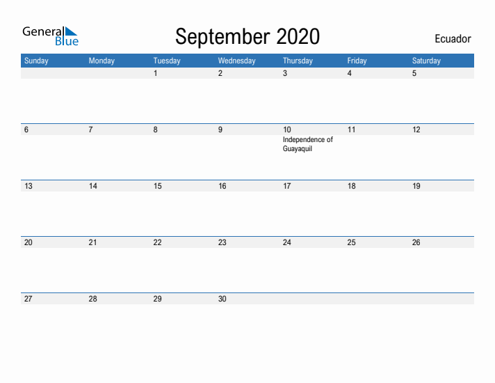 Fillable September 2020 Calendar