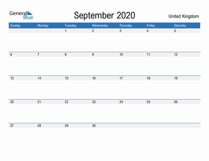 Fillable September 2020 Calendar