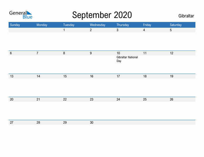 Fillable September 2020 Calendar