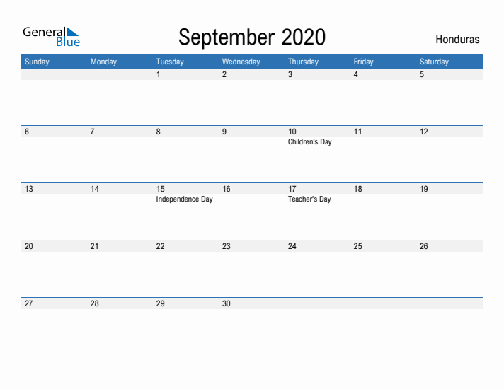 Fillable September 2020 Calendar