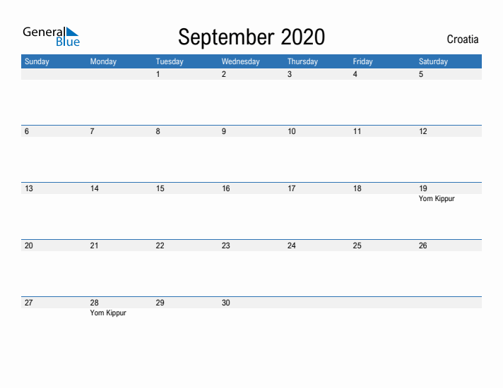 Fillable September 2020 Calendar