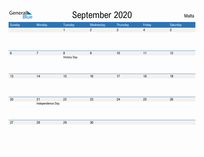 Fillable September 2020 Calendar