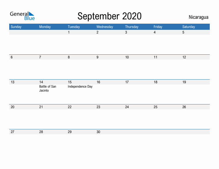 Fillable September 2020 Calendar