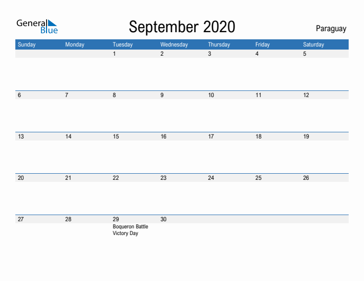 Fillable September 2020 Calendar