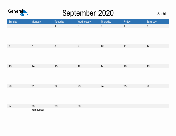 Fillable September 2020 Calendar