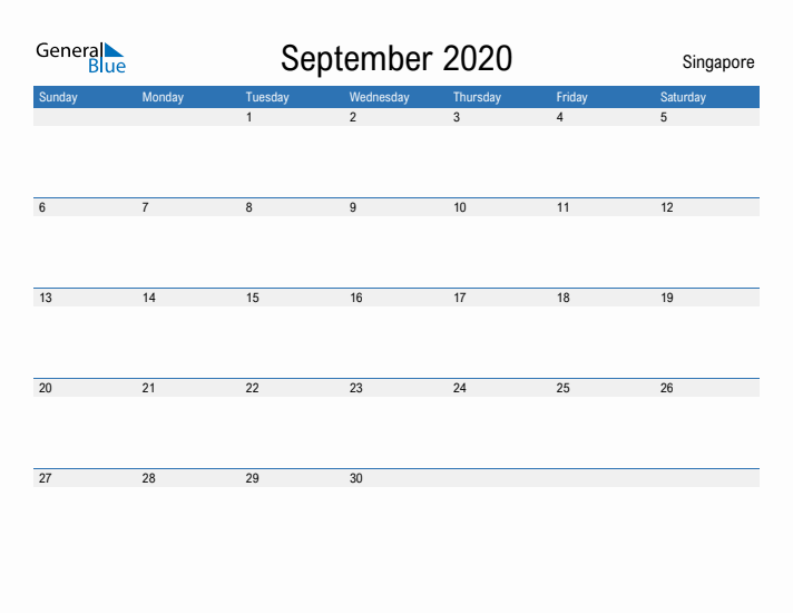 Fillable September 2020 Calendar