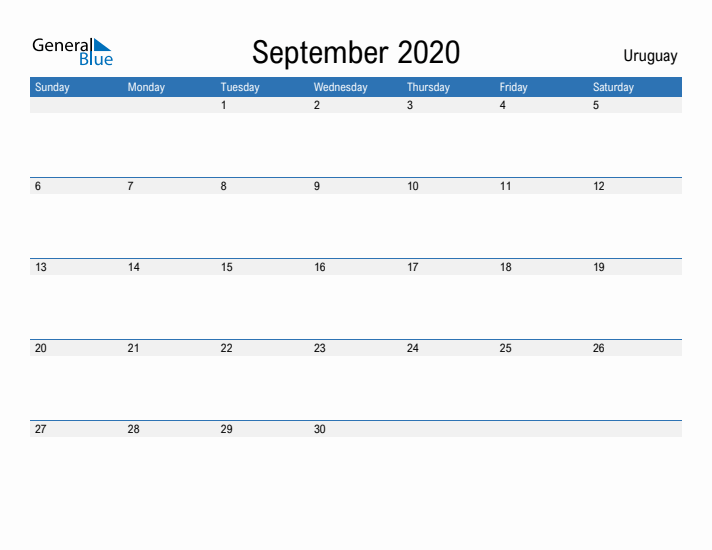 Fillable September 2020 Calendar