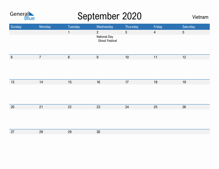 Fillable September 2020 Calendar